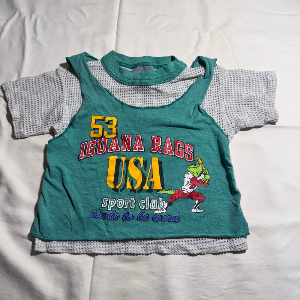 Vintage 90s Iguana Don Jersey Shirt Retro Boys Toddler Size 2T